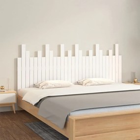 824814 vidaXL Стенна табла за спалня, бяла, 185x3x80 см, борово дърво масив