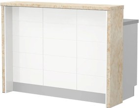 Островна кухненска пейка Hudson-Length: 135 cm.-White-Latino Marble
