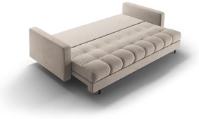 Бежов кадифен разтегателен диван с място за съхранение 222 cm Bali – Cosmopolitan Design