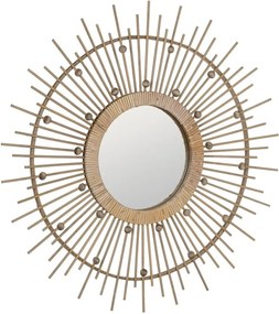 Стенно огледало бамбуково ø 70 cm Sol – Ixia