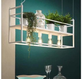 ONLI - Пендел с рафт JEFFER 4xE27/22W/230V бял