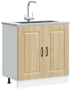853450 vidaXL Шкаф за мивка, Kalmar, дъб сонома, 80x46x81,5см инженерно дърво