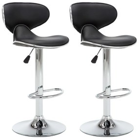 323644 vidaXL Бар табуретки, 2 бр, черни, изкуствена кожа