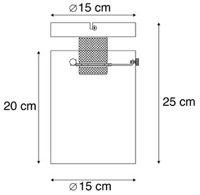 Дизайнерски плафон черен с опушено стъкло - Dome