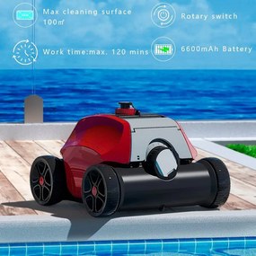 Безкабелен робот за почистване на басейни Wybot Typhor 2 (Osprey 300 Pro), 50W, Li-Ion 6600 mAh, За до 120 м2, Автономия 120 минути, Self-parking, Auto-reverse, Бял