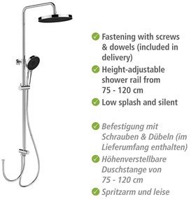 Душ комплект от неръждаема стомана в блестящо сребро 120 см Soft Water - Wenko