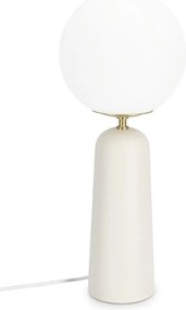 Бяла метална настолна лампа със стъклен абажур (височина 51 cm) Delphine – Bizzotto