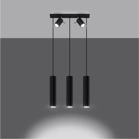 Черно метално висящо осветително тяло Etna – Sollux