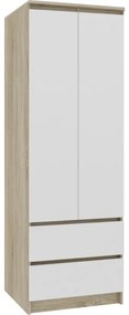 Шкаф ESTRELLA S60 2D2SZ, 60x180x51, сонома/бяло
