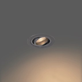 Модерен вграден прожектор тъмно сив GU10 50mm кръгъл накланящ се - Rondoo