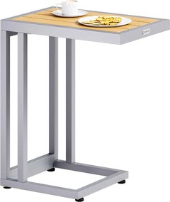 Странична масичка с WPC плоскост - 65,5 x 50 x 40 cm Сив