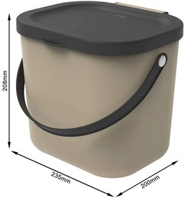 Светлокафяв контейнер за компостируеми отпадъци 6 l Albula – Rotho