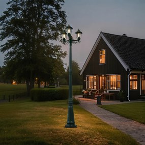 Класически външен фенер тъмнозелен 217 см 3 светлини IP44 - New Haven