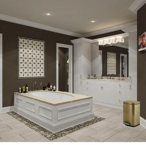 Матово златисто стоманено кошче за боклук с педал 5 l Akira – Spirella