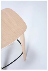 Бар стол от масивен дъб в естествен цвят (височина на седалката 65 cm) Nora – Gazzda