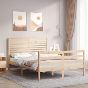 3195001 vidaXL Рамка за легло с табла Double масивно дърво