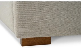 Светлосиво тапицирано двойно легло с включена подматрачна рамка 180x200 cm Dreamer – Scandic