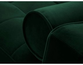 Зелен кадифен ъглов разтегателен диван , десен ъгъл Santo - Milo Casa