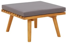 46674 vidaXL Градинска табуретка с възглавница, 60x60x29 см, акация масив