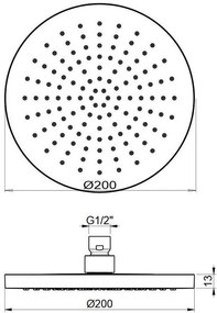 Кръгла душ слушалка Emotion-Diameter 20 cm-Leuko mat