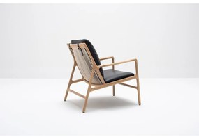 Кожен фотьойл в черно-натурален цвят Dedo - Gazzda