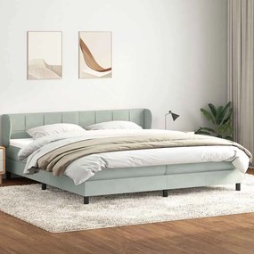 3317577 vidaXL Box Spring легло с матраци Светло сиво 180x220 cm кадифе