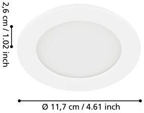 Бяло LED вградено осветление осветително тяло за таван FUEVA 5 – EGLO