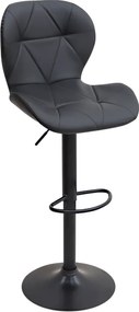 Бар стол Dolores с регулируема височина от PU кожа в черен цвят 45.5x38x89/109см.