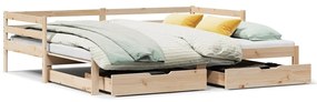 3302146 vidaXL Дневно легло с уширение и чекмеджета, без матрак, 90x190 см