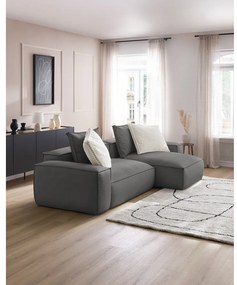 Сив ъглов диван от изкуствена кожа (променлив) Boheme – Bobochic Paris