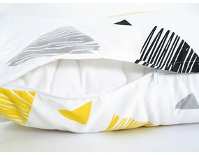 Жълто и бяло крепирано спално бельо за единично легло 140x200 cm Top Class - B.E.S.