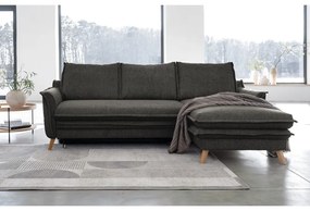 Тъмносив разтегателен ъглов диван (десен ъгъл) Charming Charlie – Miuform