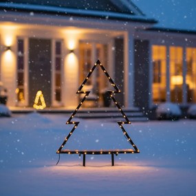 Коледен прожектор Дърво черен 54 см вкл. LED IP44 - Kas