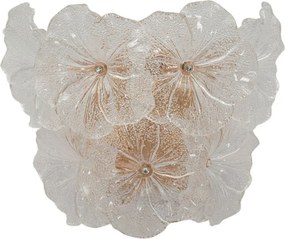 Стъклена стенна лампа в златист цвят Ibiscus – Mauro Ferretti