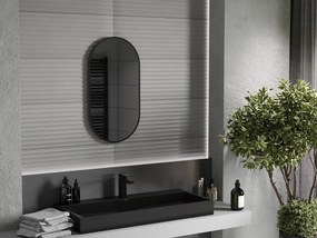 Mexen Loft овално огледало за баня 75 x 40 cm, черна рамка - 9851-075-040-000-70