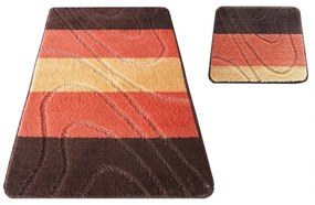 Кафяв комплект килими за баня 50 cm x 80 cm + 40 cm x 50 cm