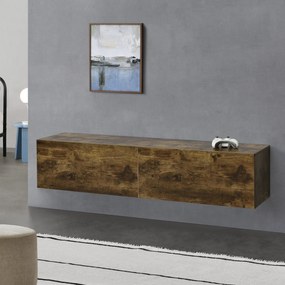 Табла за окачване Evaton, размери 140x33x30 см, с 2 рафта, Визия на орех