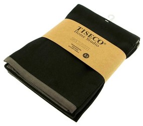 Комплект от 3 черни памучни кърпи за чай , 50 x 70 cm - Tiseco Home Studio