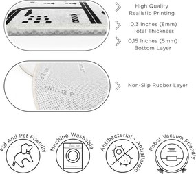 Черно-бял детско килимче за игра подходящо за пране ø150 cm In My Town – Mila Home