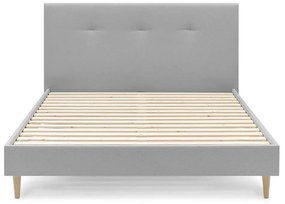 Светлосиво тапицирано двойно легло с решетка 180x200 cm Tory - Bobochic Paris