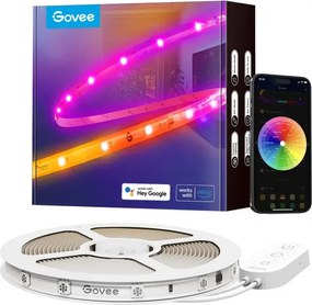 Smart LED лента Govee RGBIC H612ACD1, 24W, 5 м, RGBICW, 120 диода, Bluetooth, Wi-Fi, Черен