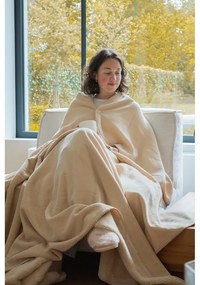 Одеяло от микроплюш в цвят слонова кост 150x200 cm Tomo – Tiseco Home Studio