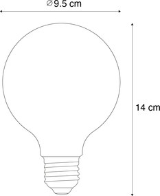 Комплект от 5 Интелигентни димируеми LED крушки E27 G95 кехлибар 4.9W 320lm 2500K