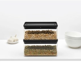 Кутия за съхранение Brabantia Tasty+ Stackable 1008873, 1.5 л, Силиконово уплътнение, Без BPA, Тъмносив