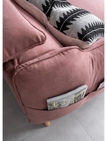 Светлорозов кадифен ъглов разтегателен диван (десен ъгъл) Sweet Harmony - Miuform