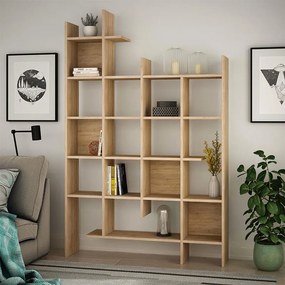 Меламинов шкаф за книги Manco в цвят дъб 122x25,5x188см.
