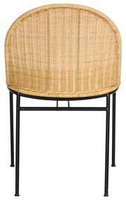 Комплект от 4 ратанови стола за хранене Sofia и черна маса Marienlis - Bonami Essentials