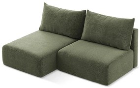 Зелен разтегателен ъглов диван с място за съхранение (ляв ъгъл) Kalena – Makamii