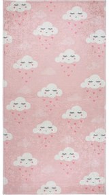 Светлорозов детски килим подходящ за пране 160x230 cm Pink Clouds – Vitaus