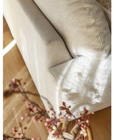 Кремав ъглов разтегателен диван (десен ъгъл) с подложка за крака Comfy Claude - Miuform
